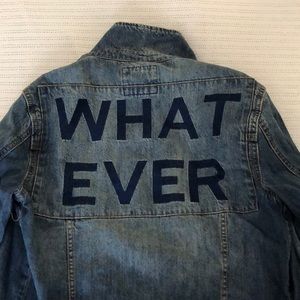 Dark Wash Embroidered Denim Jacket - What Ever!